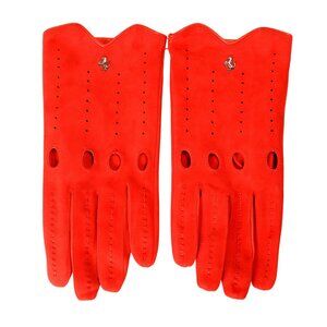Scuderia Ferrari Red 100% Suede Leather Driving Gloves sz L